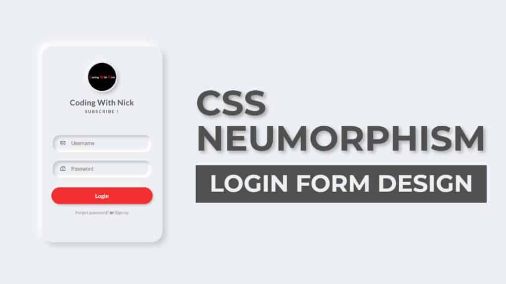 Neumorphism Login Form In HTML & CSS