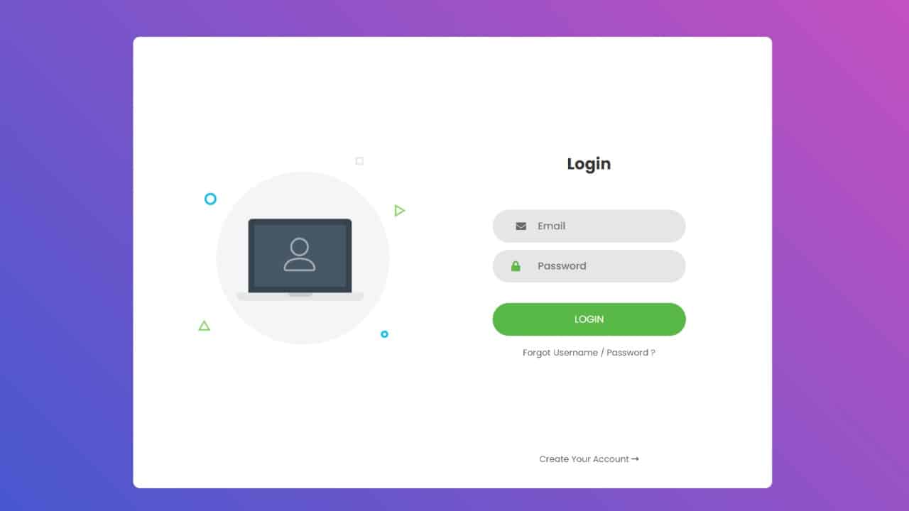 How To Create Responsive Login Form Using Html Css Only Coding With Nick