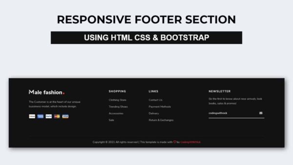 Responsive Footer HTML CSS | Bootstrap Footer - Coding With Nick