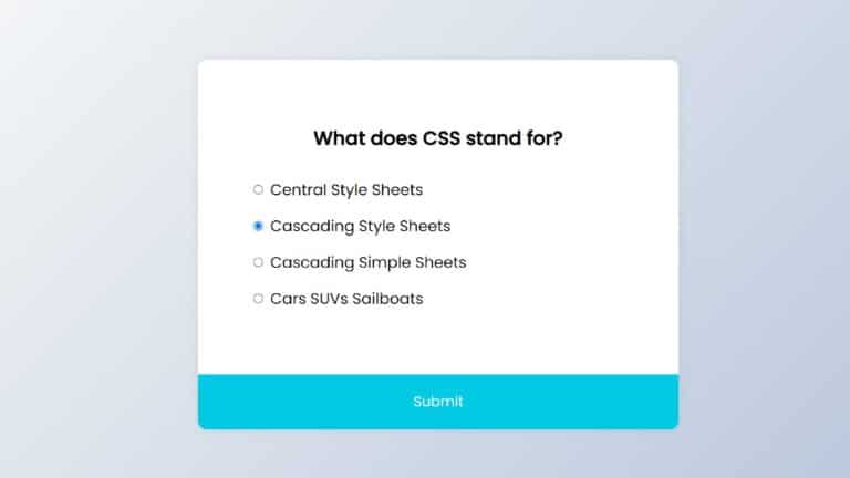 Create a Quiz App using HTML CSS & JavaScript - Coding With Nick