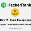 More Exceptions 30 days of code solution