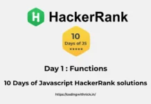 Day 1: Functions 10 days of javascript hackerRank solutions Day 1: Functions 10 days of javascript hackerRank solutions