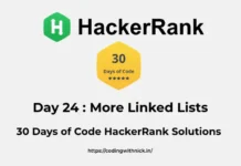 HackerRank Day 24: More Linked Lists 30 days of code solution HackerRank Day 24: More Linked Lists 30 days of code solution